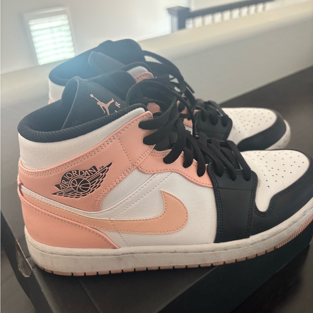 Air Jordan Women's Sneakers - Black, White, and Pink